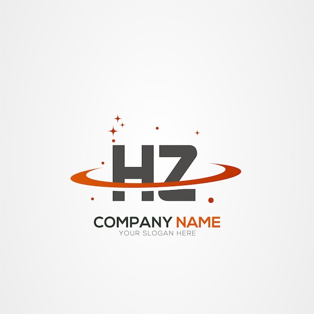 La letra HZ ZH Diseño del logotipo espacial del planeta moderno con elementos vectoriales creativos