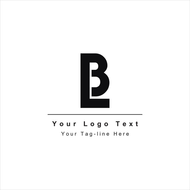 Letra de icono de plantilla de diseño de logotipo inicial bl o lb