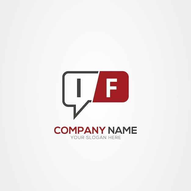 Letra IF FI logotipo tecnológico diseño de chat diseño de robot de comunicación diseño de logotipo vectorial