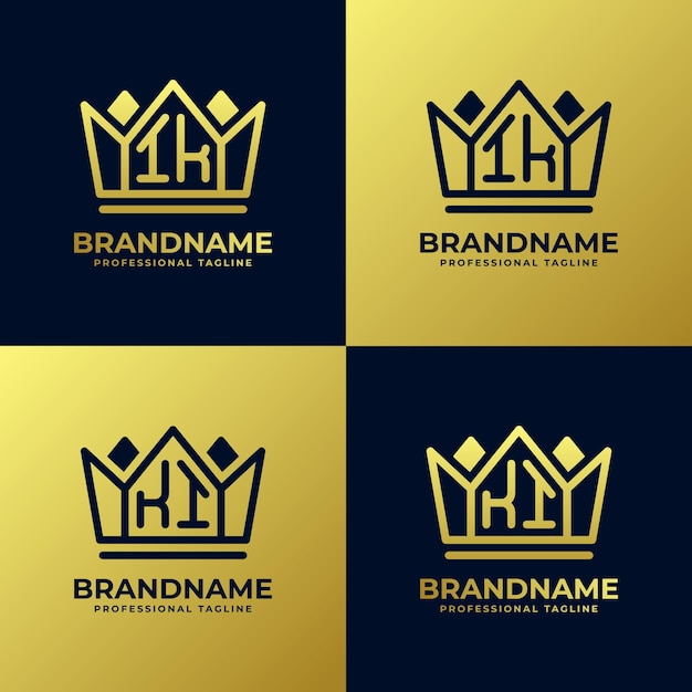 Letra IK y KI Logotipo Home King Conjunto suitbale para negocios con las iniciales IK o KI