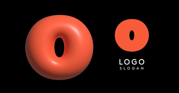 Letra inflable o atractivo d logotipo brillante logotipo de burbuja brillante para la educación y cartel infantil