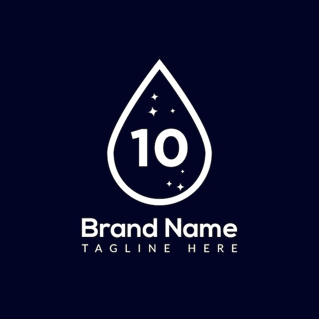 Letra inicial 10 Logotipo de lavado Gota y combinación de lavado Logotipo de lavar gota Template de agua dulce limpia