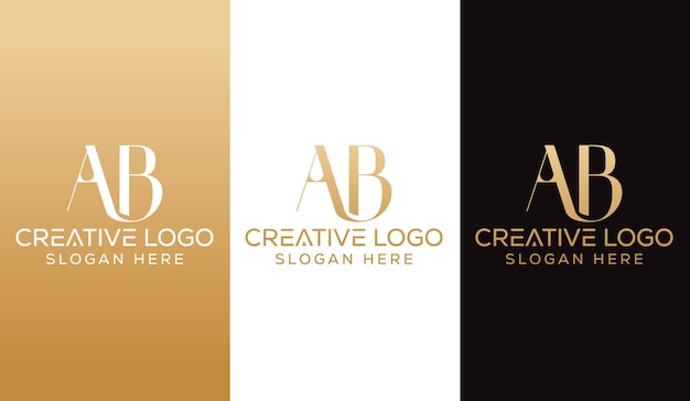 Letra inicial AB Diseño de logotipo Monograma Signo moderno creativo Símbolo Icono