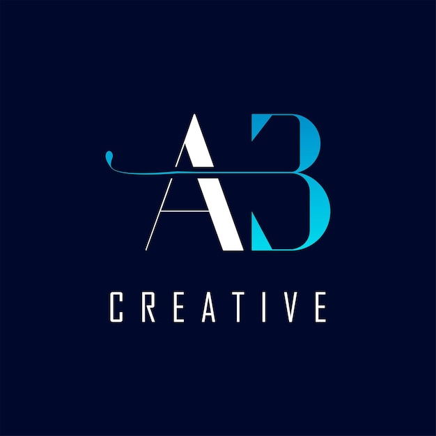 Letra inicial AB Logo AB Carta Diseño Vector Ilustración