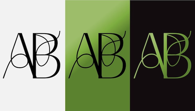 Letra inicial AB logo diseño creativo moderno símbolo icono monograma