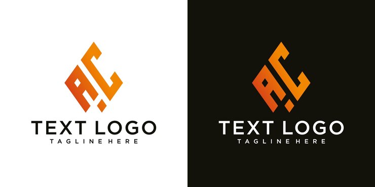 Vector letra inicial abstracta ac ac plantilla de diseño de logotipo mínimo