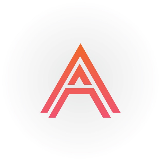 Letra inicial abstracta A o logotipo AA en color naranja-magenta aislado en fondo blanco