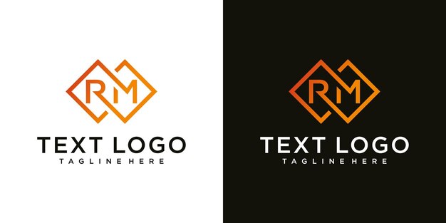 Letra inicial abstracta RM RM plantilla de diseño de logotipo mínimo
