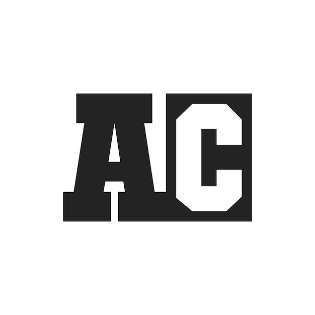 La letra inicial AC Diseño de la plantilla del logotipo AC
