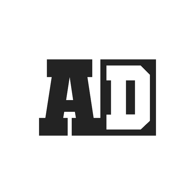 La letra inicial AD Diseño del logotipo plantilla AD Logotipo
