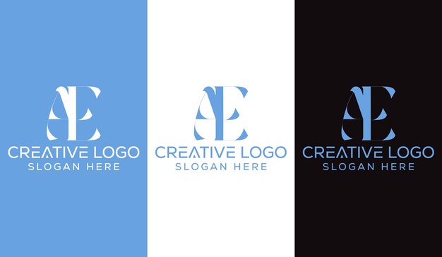 Letra inicial AE Logo Diseño Monograma Creativo Moderno Signo Símbolo Icono