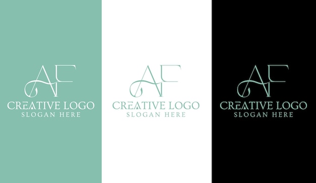 Letra inicial AF Diseño de logotipo Icono de símbolo moderno creativo