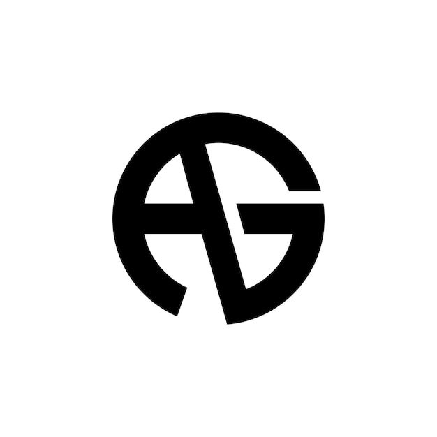Letra inicial AG Diseño de logotipo plantilla Vector de diseño
