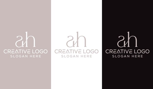 Letra inicial AH Logo Diseño Monograma Creativo Moderno Signo Símbolo Icono
