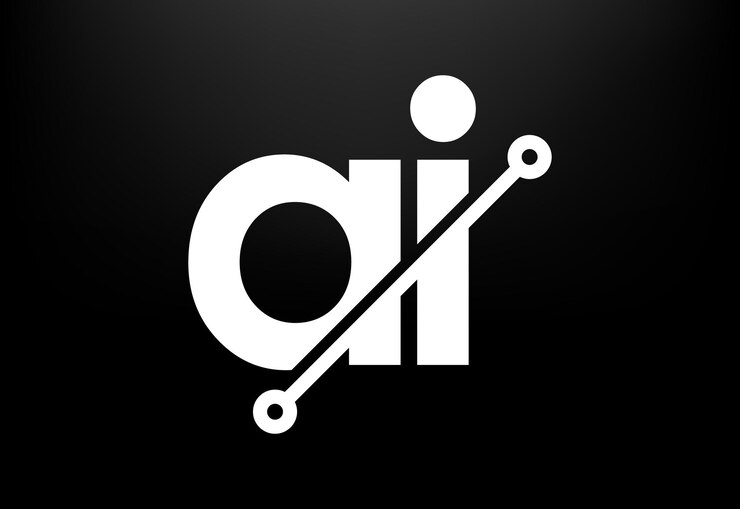 Vector letra inicial ai diseño de logotipo moderno icono de inteligencia artificial ilustración vectorial