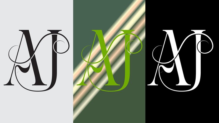 Vector la letra inicial aj diseño de logotipo creativo símbolo moderno icono monograma