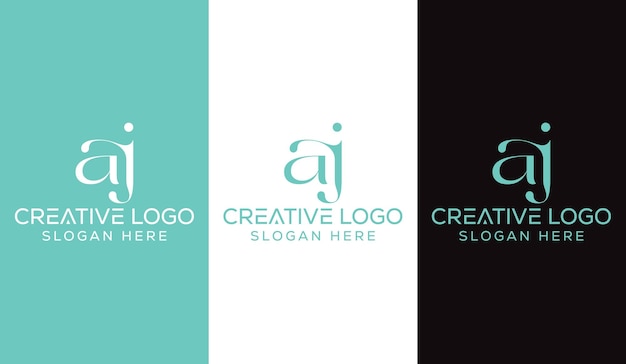 Letra inicial AJ Logo Diseño Monograma Creativo Moderno Signo Símbolo Icono