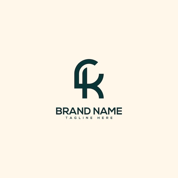 La letra inicial del alfabeto CK KC vector de plantilla de diseño del logotipo