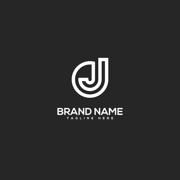 La letra inicial del alfabeto DJ JD es el vector de la plantilla de diseño del logotipo.