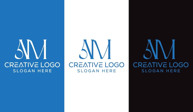 Vector letra inicial am diseño de logotipo monograma creativo moderno signo símbolo icono