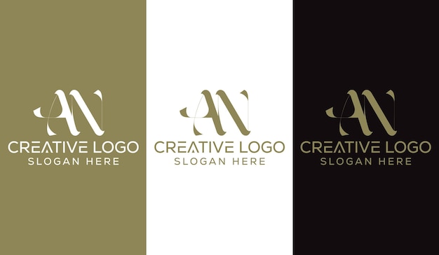 Letra inicial AN Logo Design Monogram Creative Modern Sign Symbol Icon