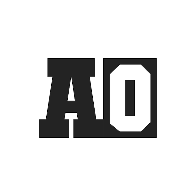 Letra inicial AO Diseño de logotipo plantilla Logotipo AO