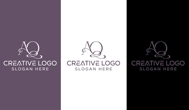 Letra inicial AQ Diseño de logotipo Icono de símbolo moderno creativo