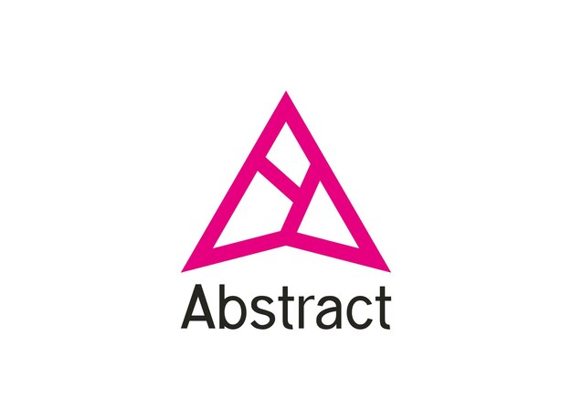La letra inicial A para Aqua o Ártico con un simple triángulo moderno polígono bajo logotipo de estilo poli diamante