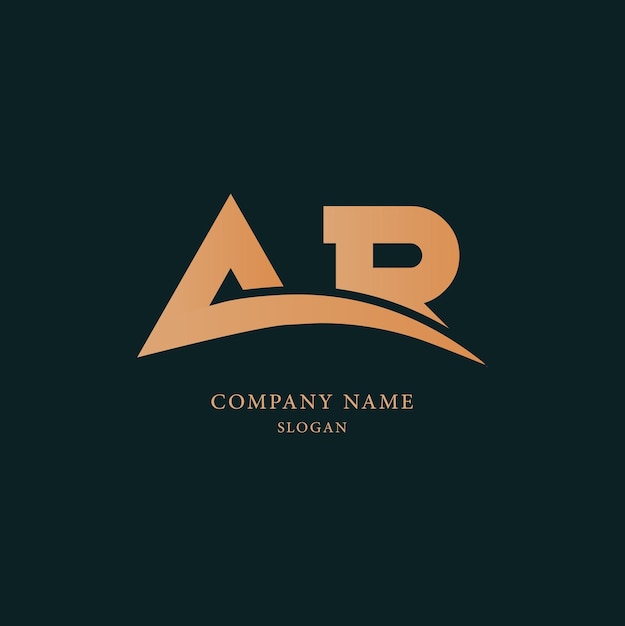 La letra inicial AR con la imagen vectorial del diseño del logotipo
