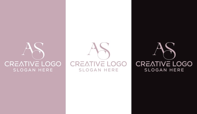 Letra inicial AS Logo Design Monogram Creative Modern Sign Symbol Icon