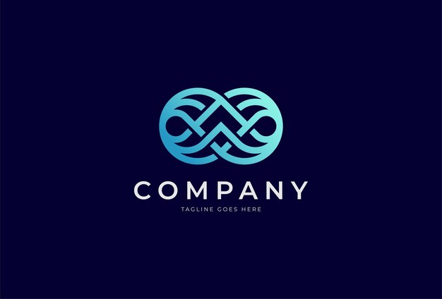 Letra inicial AV o VA Infinity Logo Design AV con combinación infinita