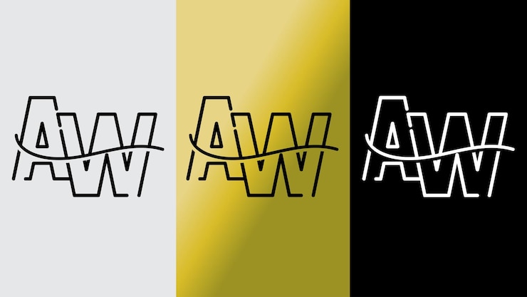 Vector la letra inicial aw diseño de logotipo creativo símbolo moderno icono monograma
