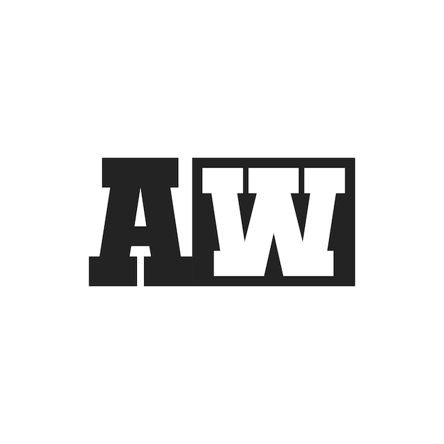 La letra inicial AW El diseño del logotipo La plantilla AW El logotipo