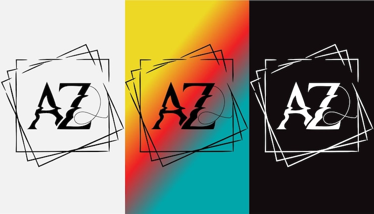 Vector letra inicial az logo diseño creativo moderno símbolo icono monograma