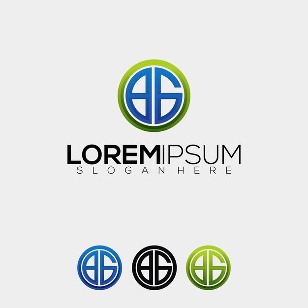 Letra inicial B diseño de logotipo moderno a todo color