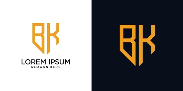 Letra inicial b del diseño del logotipo del monograma combinada con elemento de escudo y concepto creativo