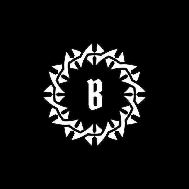 La letra inicial B es el logotipo del marco de círculo de borde ornamental.
