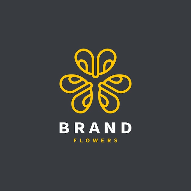Letra inicial B con inspiración en el diseño del logotipo de flores