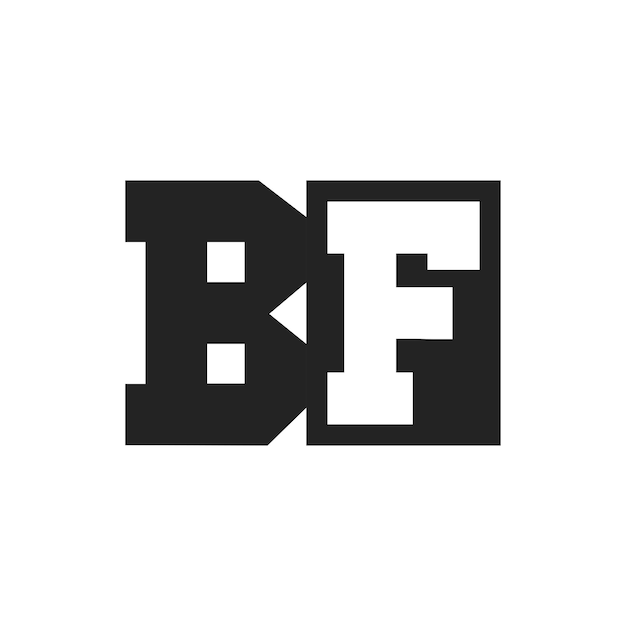 La letra inicial BF El diseño del logotipo La plantilla del logotipo BF