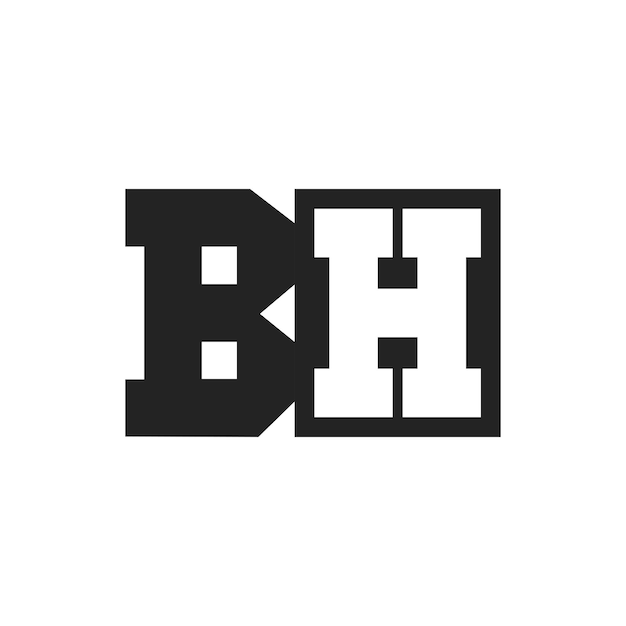 La letra inicial BH El diseño del logotipo La plantilla del logotipo BH