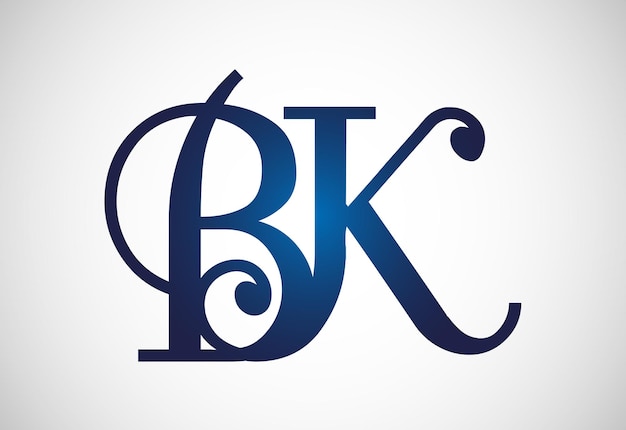 Letra inicial BK Diseño de logotipo Símbolo de alfabeto gráfico vectorial para empresas corporativas