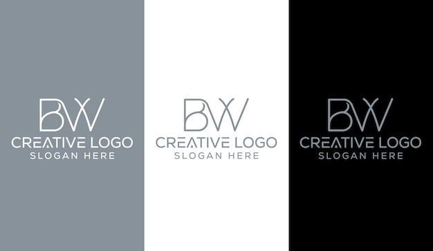 Letra inicial BW Logo Design Monogram Creative Modern Sign Symbol Icon