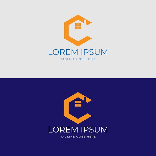 La letra inicial C con el diseño del logotipo de la Casa para la Construcción de Propiedades Inmobiliarias