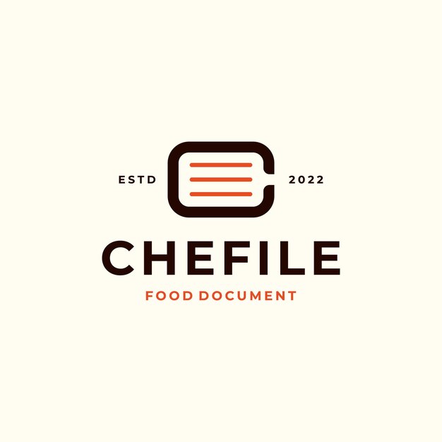 Letra inicial C con inspiración para el diseño de logotipos de alimentos de cocina de espátula de documentos de archivo