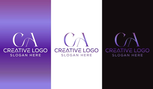 Letra inicial CA Logo Diseño Monograma Creativo Moderno Signo Símbolo Icono