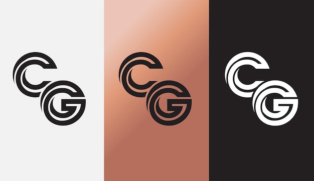 Letra inicial cg logo diseño creativo moderno símbolo icono monograma