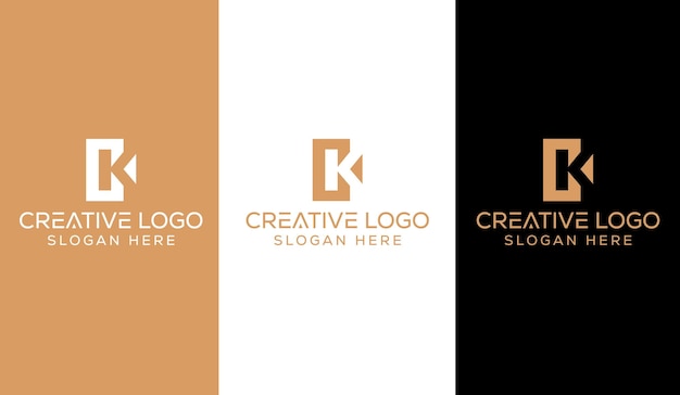 Letra inicial CK Diseño de logotipo Icono de símbolo moderno creativo