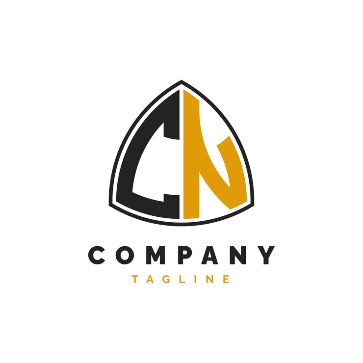 Vector la letra inicial cn diseño del logotipo alfabeto plantilla del logotipo cn