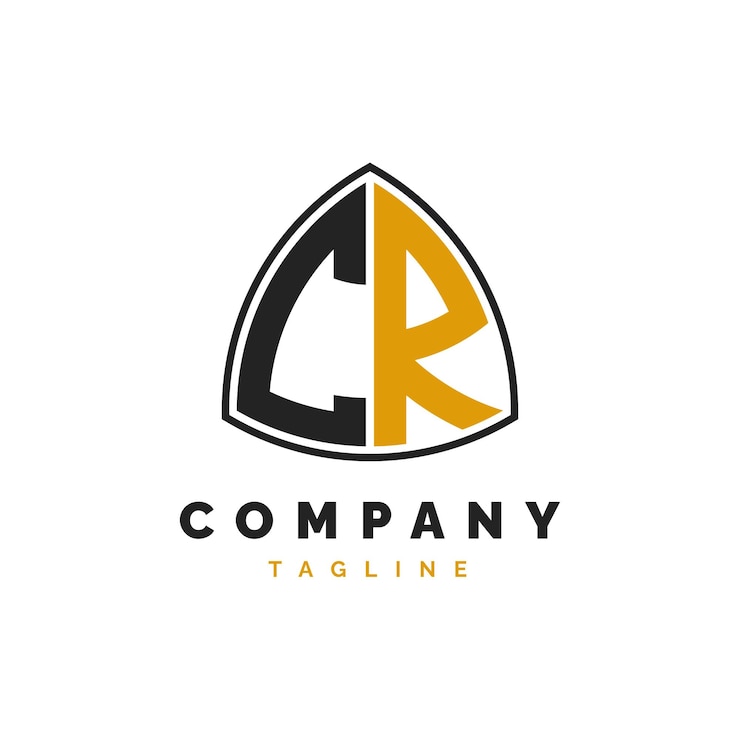 Vector la letra inicial cr diseño del logotipo alfabeto plantilla del logotipo cr