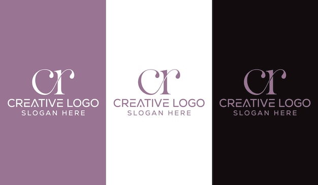Vector letra inicial cr logo diseño monograma creativo moderno signo símbolo icono